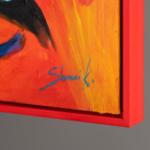 Gemälde  mit Rot Rahmen