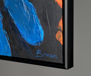 Abstrakte Acrylmalerei auf Leinwand mit Rahmen "Mächtiger Adler"