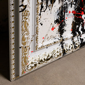 Goldrahmen mit Relief handgemalte Wandkunst Nahansicht