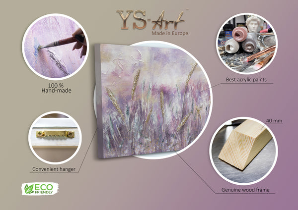 Handgemalte landschaft malerei "Morgentau" 150x50cm