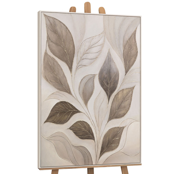 Handgemaltes Leinwandbild Blätter modern