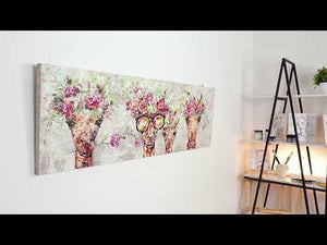Acryl abstrakte kunst handgemalte "Giraffen" 150x50cm