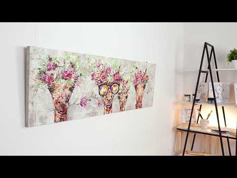 Acryl abstrakte kunst handgemalte "Giraffen" 150x50cm
