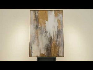 Handgemaltes Leinwandbild „Sanfter Zeitfluss“ – Acrylkunst in Gold und Grau