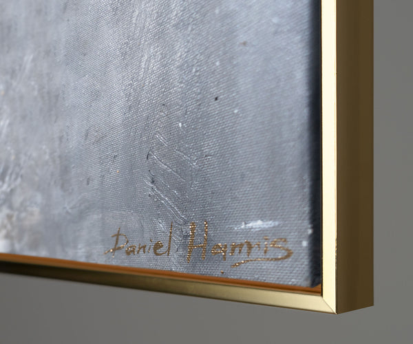 Rahmenkante Gold Acrylbild handgemalt Leinwand modern