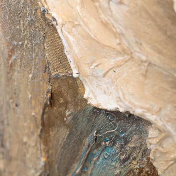 Strukturdetail Acrylmalerei gold beige