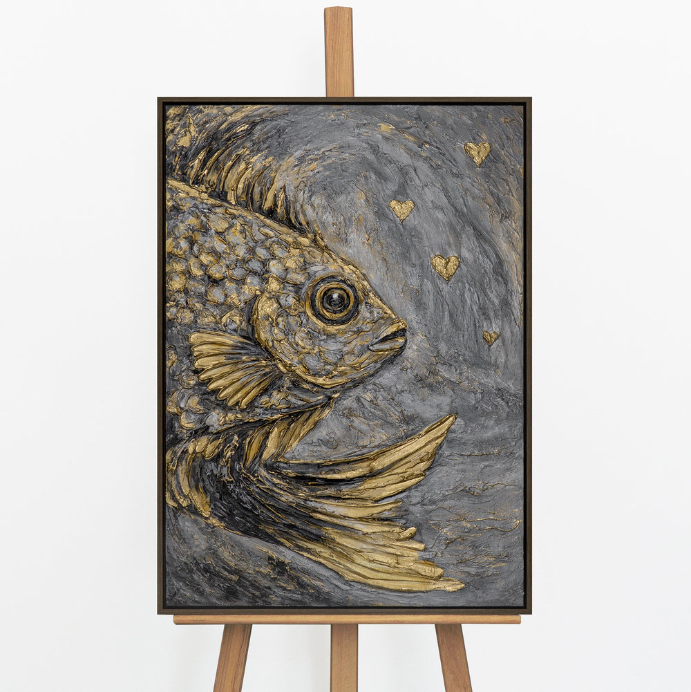 „Goldener Fisch" – Tiergemälde mit Symbolkraft, das jeden Raum bereichert 