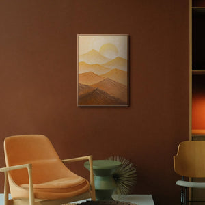 Warme Bergwandkunst im Boho Interieur – Original Landschaftsgemälde kaufen bei YS-Art 
