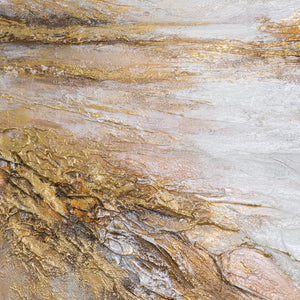 Wandbild das Räume ruhiger macht – goldener Nebelsee als atmosphärischer Anker an der Wand