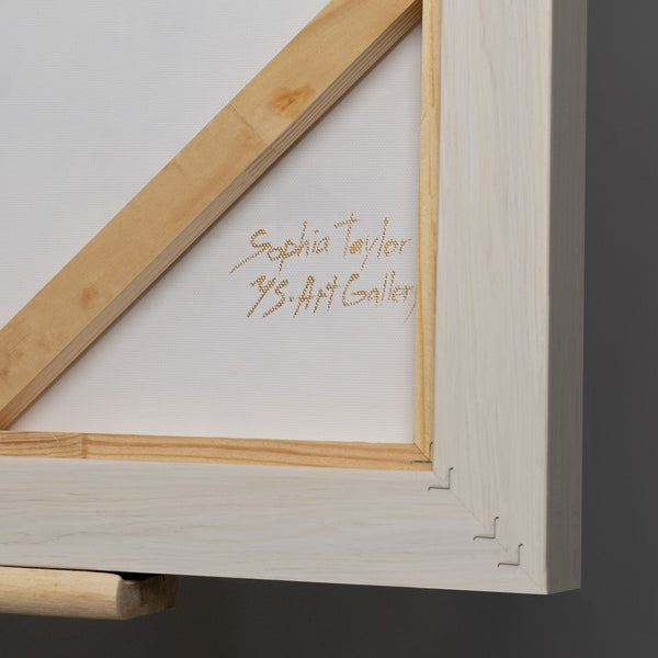 Abstraktes Beige-Gold Gemälde 50x70 cm – schwebende Goldwolken als eleganter Blickfang