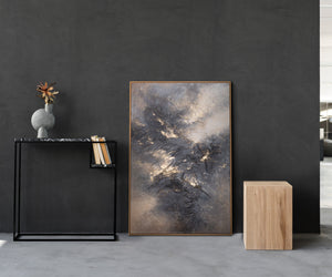 Leinwand Kunstwerk mit Struktur – Modernes Gemälde „Himmelsglühen“