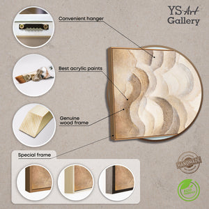 Modernes Gemälde Naturtöne – Handgemaltes Wandbild mit Rahmen „Horizontschichten“