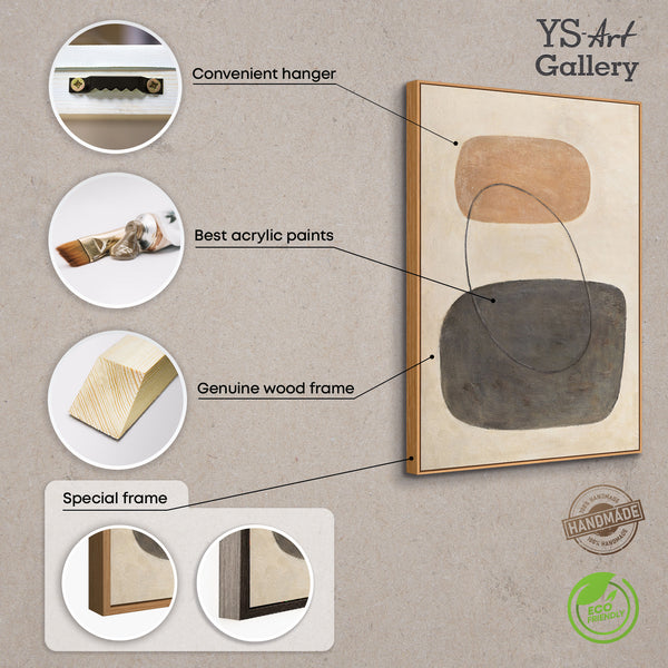 Produktübersicht eines abstrakten Leinwandbildes mit organischem Design