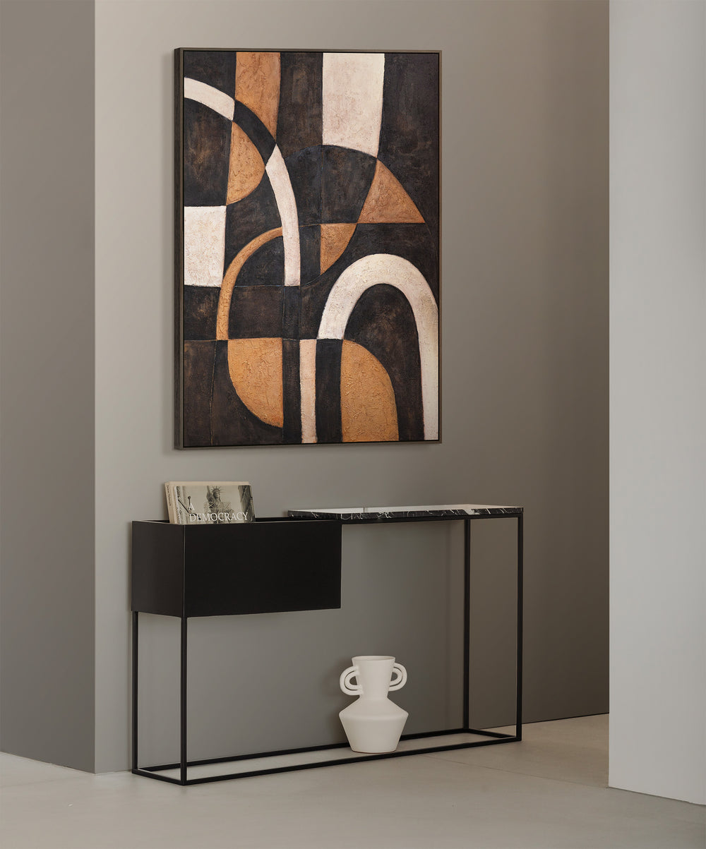 Geometrische Wandkunst handgemalt - Acryl Gemälde „Harmonie der Kurven“