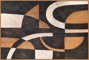 Abstraktes Acrylbild Geometrie mit Rahmen – Handgemaltes Wandbild „Harmonie der Kurven“