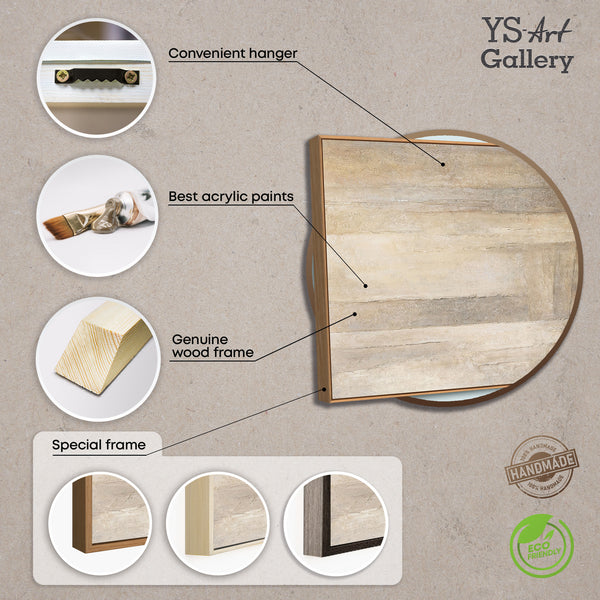 Abstraktes Acrylbild auf Leinwand in Beige Grau „Vertikalen der Zeit“