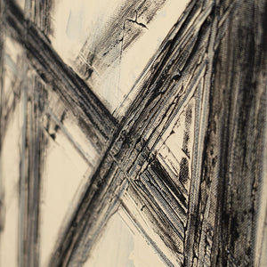 Modernes Acrylbild Linien & Kontraste – Abstrakte Wandkunst „Parallelen und Schnittpunkte“