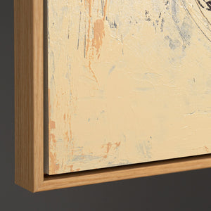 Abstraktes Acrylbild „Stille dazwischen“ – Handgemalte abstrakte Kunst in Beige und Schwarz