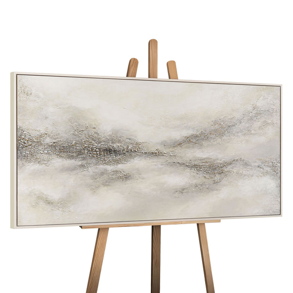 Gemälde Handgemalt mit Rahmen „Nebulöse Ferne“ – Moderne Abstrakte Kunst