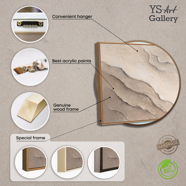 Material und Eigenschaften eines Leinwandbildes mit Reliefstruktur