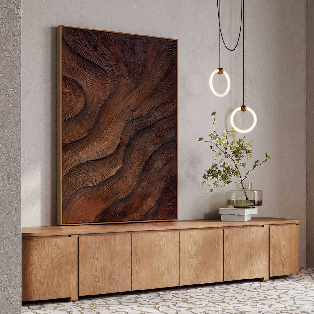 Handgemalte Abstrakte Bild „Atem des Baumes“ - Acrylmalerei mit Rahmen