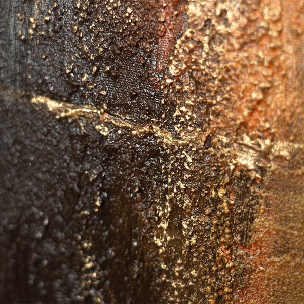 Abstrakte Linienstruktur auf Leinwand in Schwarz und Gold, moderne Wandkunst