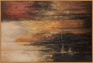 Abstraktes Gemälde auf Leinwand im Rahmen „Vertikalen der Zeit“