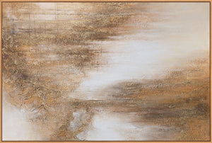 Handgemaltes abstraktes Leinwandbild im Rahmen „Honigdunst“