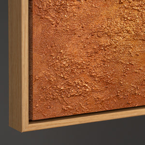 Seitliche Ansicht eines strukturierten Leinwandbildes, stabiler Holzrahmen