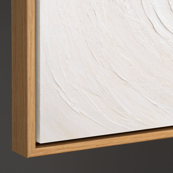 Unterkante eines strukturierten Leinwandbildes, stabiler Keilrahmen