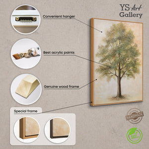 Handgemalte Acrylmalerei „Baum der Kontemplation“ – Wandkunst mit Baum Motiv