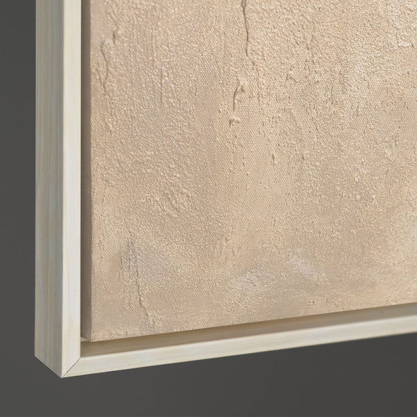 Unterkante eines strukturierten Leinwandbildes, stabiler Keilrahmen