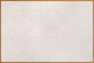 Abstraktes Leinwandbild „Weißer Code“ im Rahmen – moderne Wandkunst