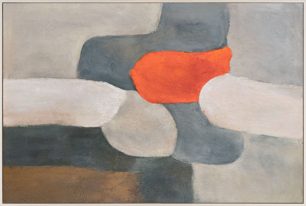 Großes Bild für Wohnzimmer „Flammende Insel“ auf Leinwand im Rahmen