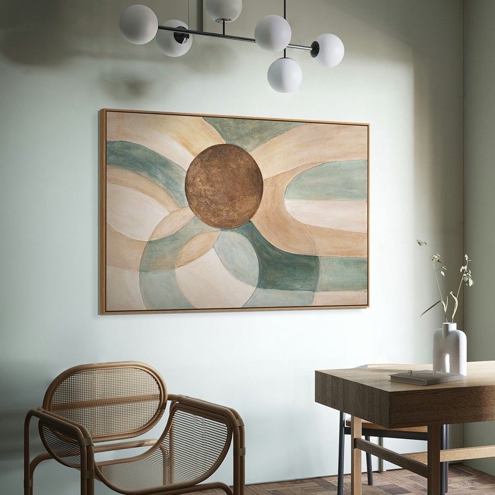 Ruhiges abstraktes Bild im Rahmen „Kreislauf des Lebens“ auf Leinwand