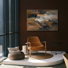 Abstraktes Wandbild in modernem Stil mit feiner Struktur und ruhiger Farbpalette