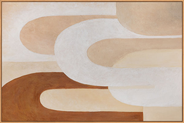 Moderne Gemälde auf Leinwand im Rahmen mit fließender Struktur „Atem der Architektur“