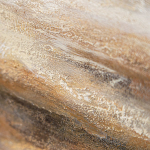 Leinwandbild mit Rahmen „Atem der Steppe“ – Handgemalte Landschaft in Naturtönen