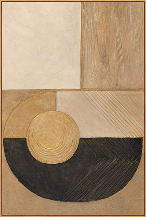 Gemälde mit Struktur und Geometrie im Rahmen „Form und Textur“