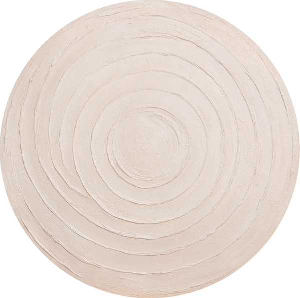 Rundes Abstraktes Acrylbild „Kreisförmiger Rhythmus“ – Wanddeko in Naturtönen