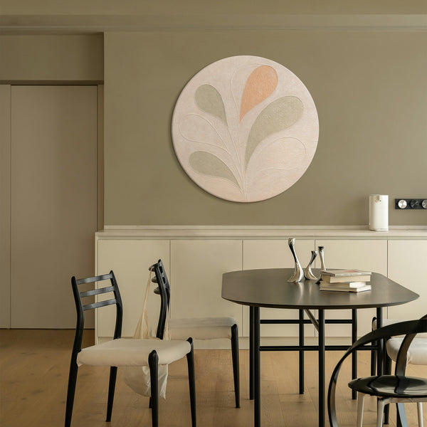 Rundes Leinwandbild „Zarte Muster“ – Abstrakte Wandkunst in Pastelltönen