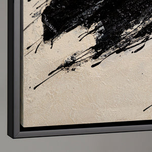 Abstraktes Gemälde im Rahmen moderne Acrylmalerei „Kraft des Pinselstrichs“