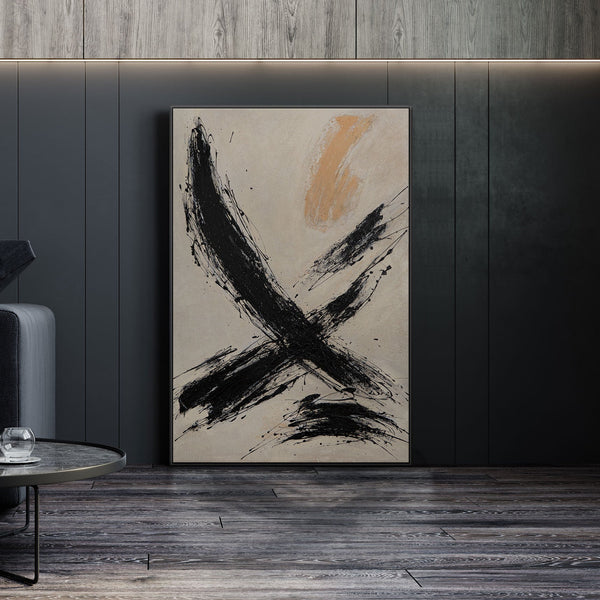 Minimalistisches abstraktes Gemälde mit strukturierter Oberfläche