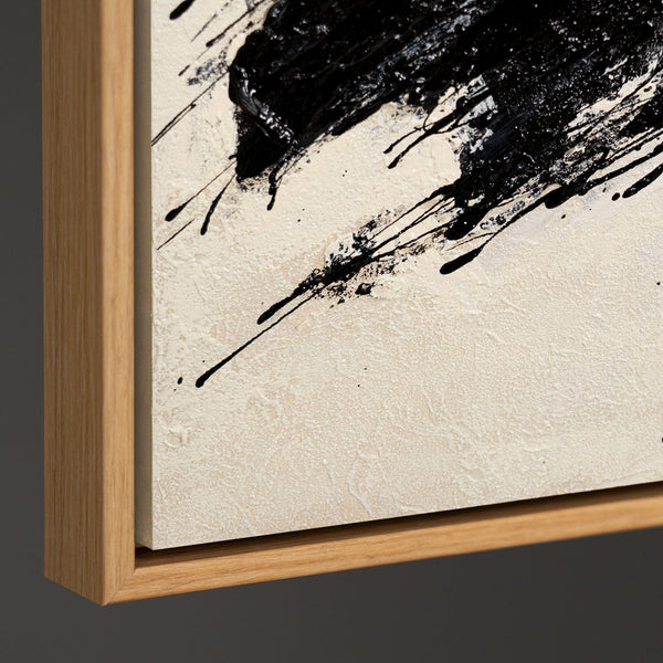 Abstraktes Gemälde im Rahmen moderne Acrylmalerei „Kraft des Pinselstrichs“