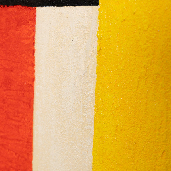 Moderne Acrylmalerei mit Rahmen „Kontraste“ – Abstrakte geometrische Formen auf Leinwand