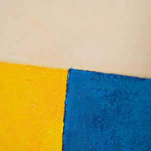 Abstraktes Gemälde im Rahmen geometrische Wandkunst „Kontraste“