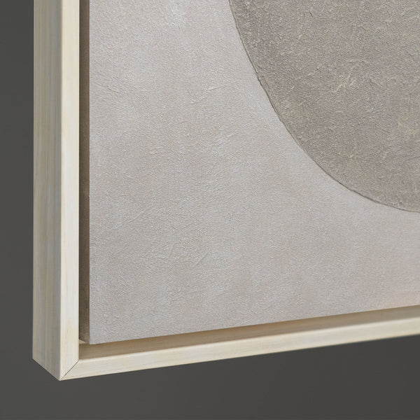 Moderne Acrylmalerei im Rahmen geometrisches Leinwandbild „Stille der Geometrie“