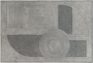 Moderne gemalte Bilder im Rahmen ruhiges Leinwandbild „Grauer Akkord“