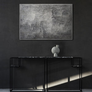 Handgemalte Bilder im Rahmen texturierte Abstrakte Kunst „Erinnerung des Steins“