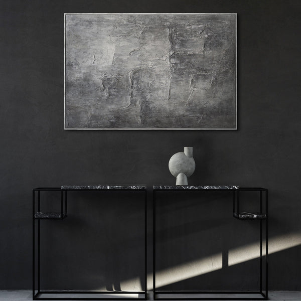 Handgemalte Bilder im Rahmen texturierte Abstrakte Kunst „Erinnerung des Steins“